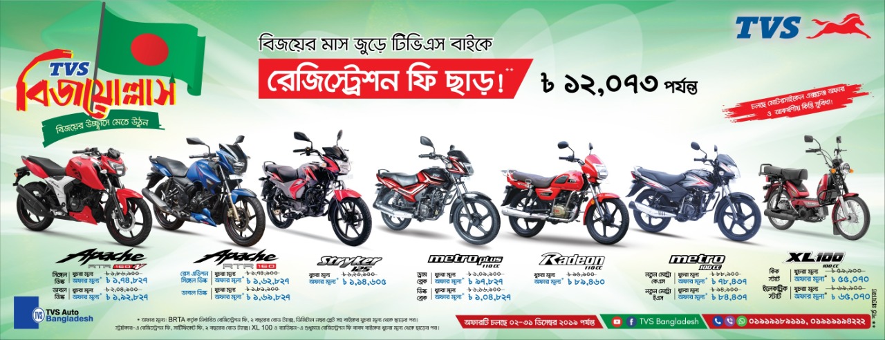 বিজয়ের উল্লাসে রেজিস্ট্রেশন ফি ১২,০৭৩ টাকা পর্যন্ত ছাড়
