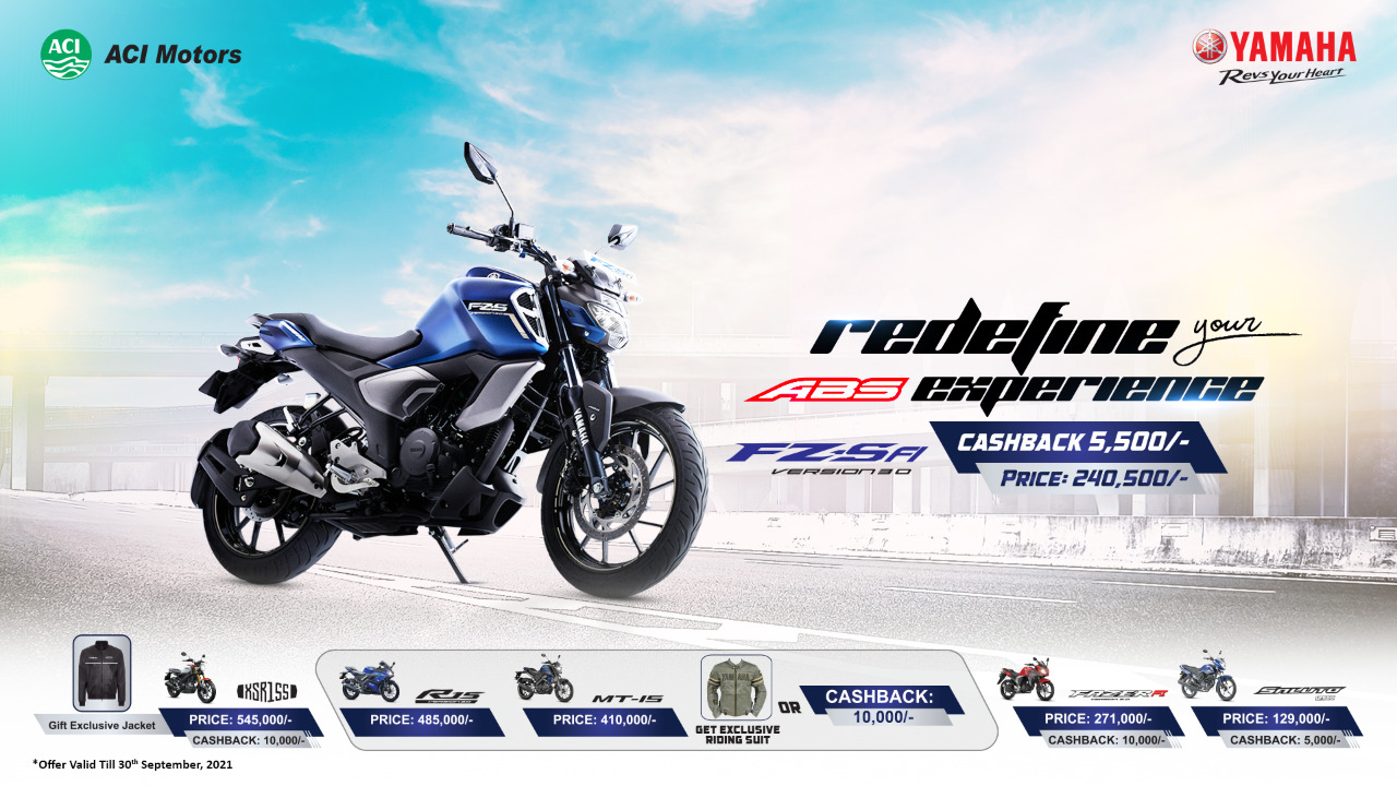 5,500 Taka Cashback on Yamaha FZ-S Fi V3 ABS