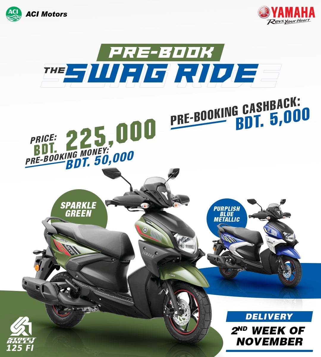 5,000 Taka Cashback on Yamaha RayZR 125 Fi