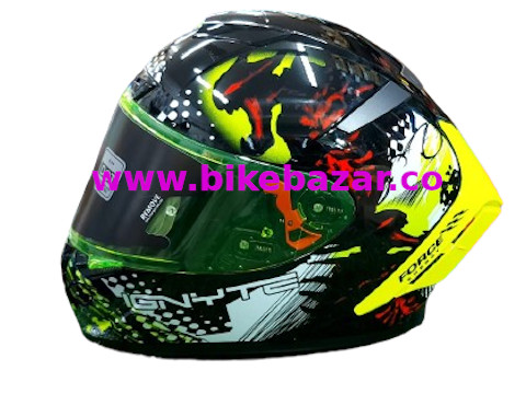Ignite IGN 4 Gloss Parrot Green Black Full Face Helmet